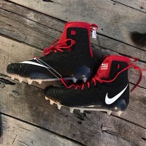 Nike Force Savage Black & Red Football Cleats 16